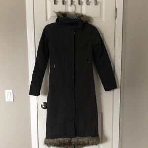 Bench Classic Dark Gray parka long winter coat with Fur Trim XS